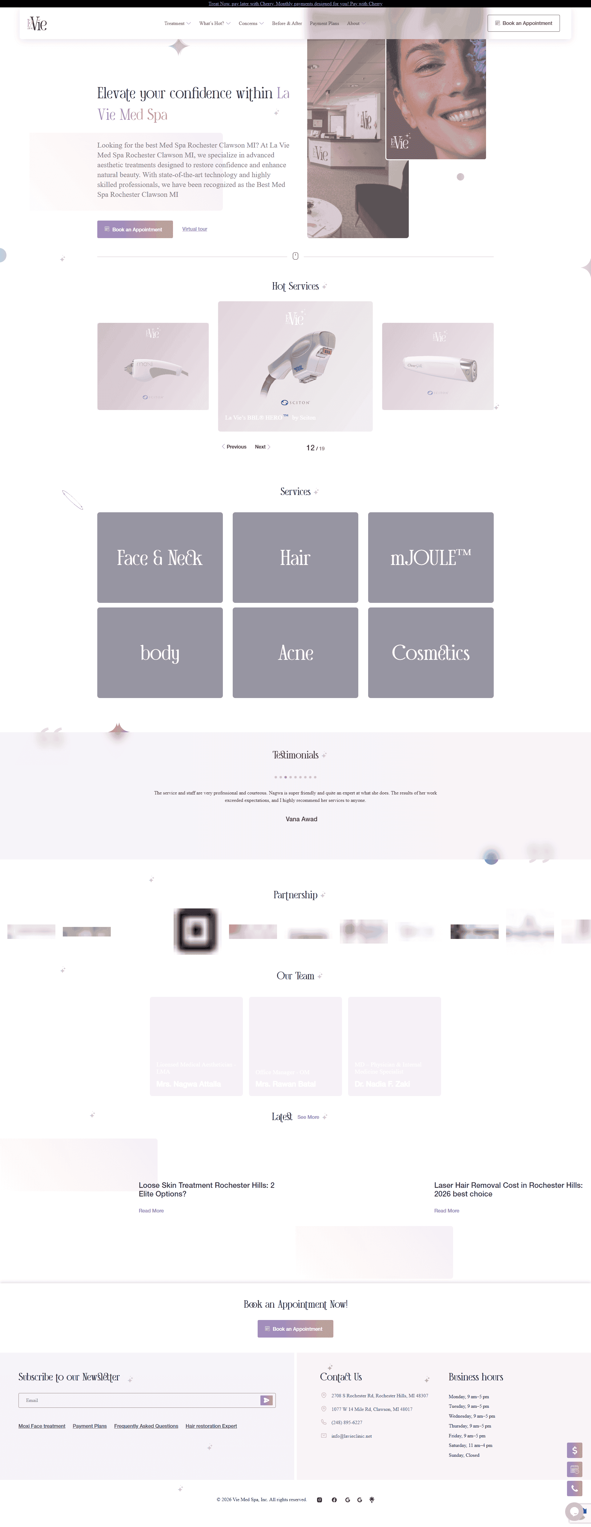 Screenshot of lavieclinic.net