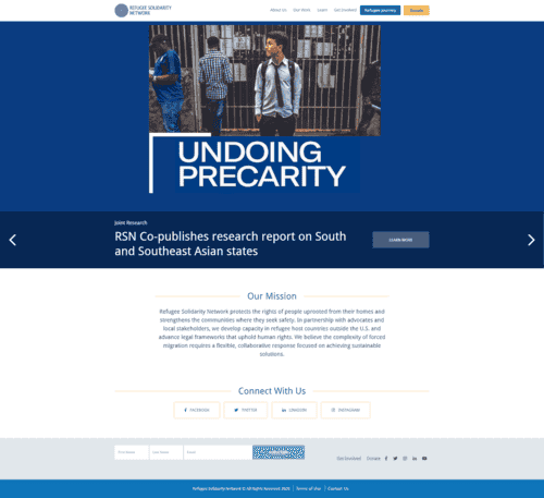 Screenshot of refugeesolidaritynetwork.org